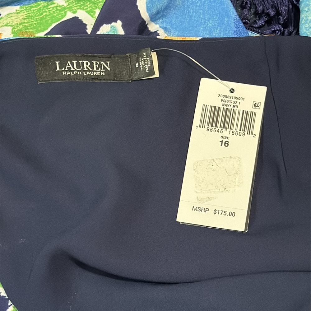 Lauren Ralph Lauren Fringe-Trim Floral Crepe Skirt NWT Faux belt - Picture 6 of 15